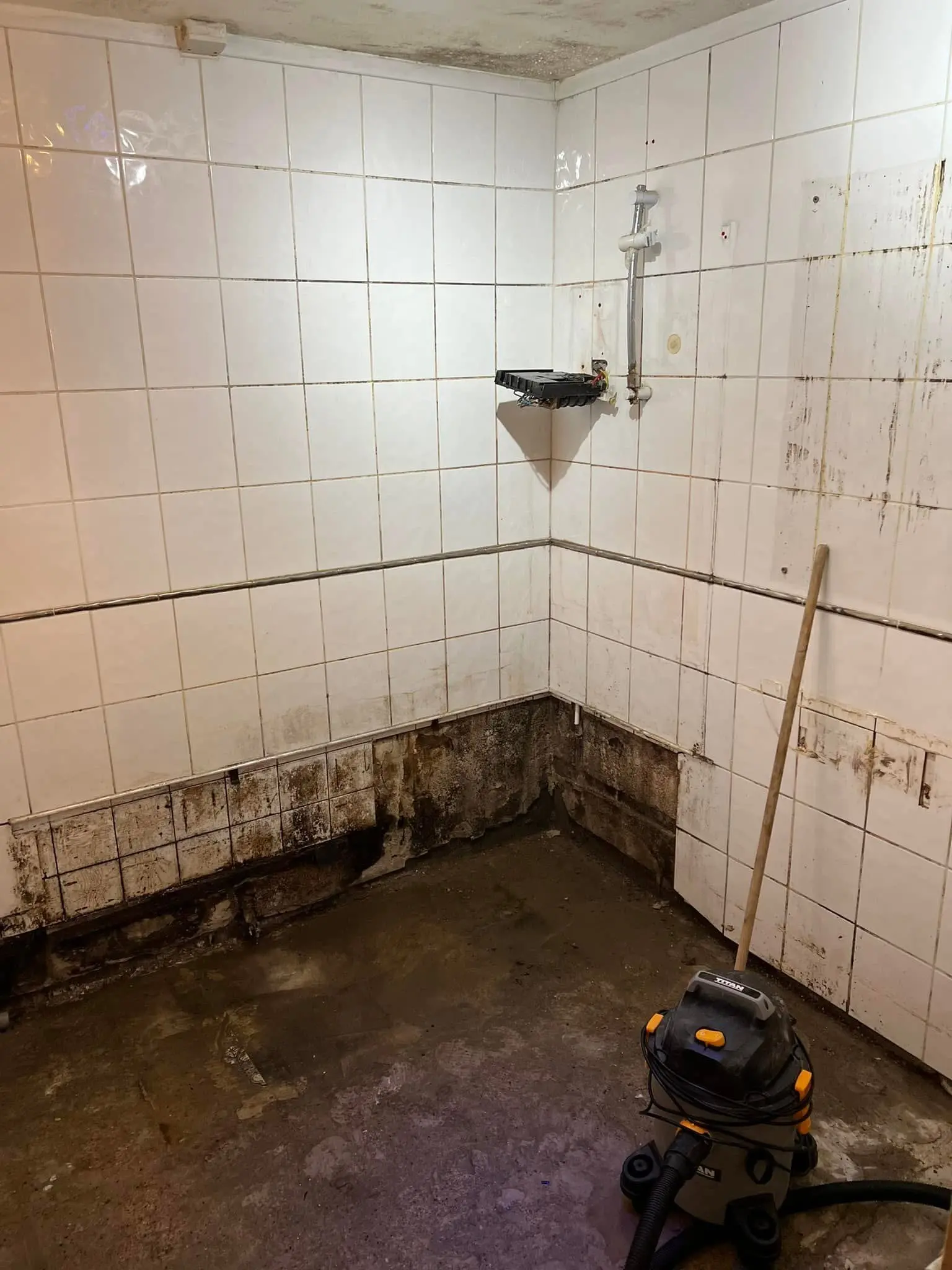 Full home refurbishment Barnet bathroom before - stripped back ready for renovation